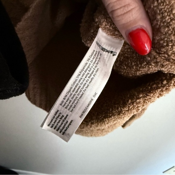 Eileen Fisher Boucle Teddy Mock neck Organic Cotton Pullover sweater beige - Picture 6 of 6